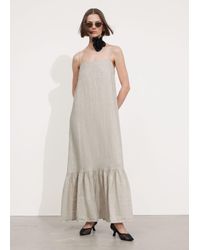 & Other Stories - Strappy Linen Midi Dress - Lyst