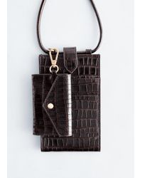 & Other Stories - Croco Effect Leather Phone Pouch - Lyst