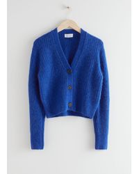 cropped wool alpaca blend cardigan