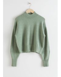 & Other Stories Mock Neck Sweater - Green