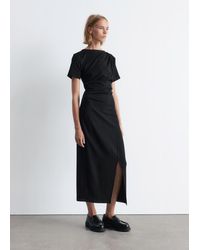& Other Stories - Draped Short-Sleeve Midi Dress - Lyst