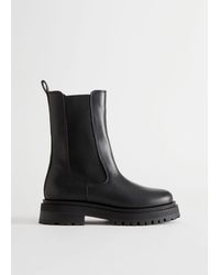 & Other Stories - Chunky Chelsea Leather Boots - Lyst