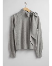 & Other Stories - Merino Tie-Neck Jumper - Lyst