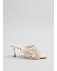 & Other Stories Mother Of Pearl Covered Leather Mules - Natural
