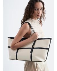 & Other Stories - Leather-Trimmed Canvas Tote Bag - Lyst