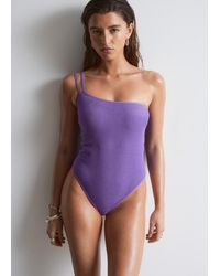 & Other Stories - Textured One-Shoulder Swimsuit - Lyst