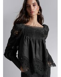 & Other Stories - Lace-trimmed Blouse - Lyst