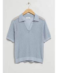 & Other Stories - Relaxed Pointelle Knitted Polo Shirt - Lyst
