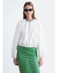 & Other Stories - Cotton Poplin Zip-Front Blouse - Lyst