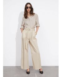 & Other Stories - Eyelet-belt Paperbag Trousers - Lyst