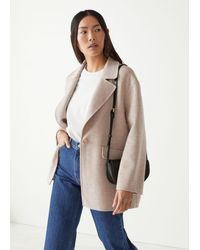 & Other Stories Single Button Wool Coat - Natural