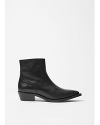 & Other Stories - Point-Toe Leather Ankle Boots - Lyst