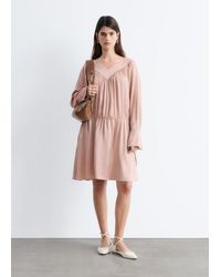 & Other Stories - Drawstring V-Neck Mini Dress - Lyst