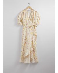 & Other Stories - Robe Portefeuille Midi En Lin - Lyst