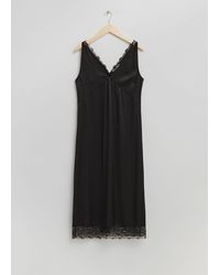 & Other Stories - Relaxed Lace-trimmed Slip Dress - Lyst