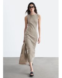 & Other Stories - Fitted Cotton Jersey Midi Dress - Lyst