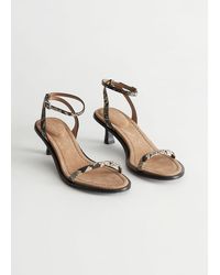& Other Stories - Strappy Kitten Heel Leather Sandals - Lyst