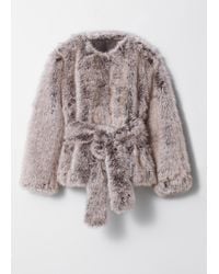 & Other Stories - Veste En Fausse Fourrure Ceinturée - Lyst