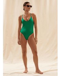 & Other Stories Strappy Tie Back Swimsuit - Green