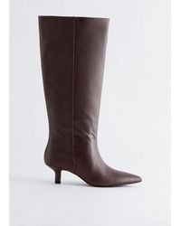 & Other Stories - Kitten Heel Leather Knee Boots - Lyst