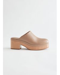 & Other Stories Wooden Heel Clogs - Natural