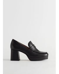 & Other Stories - Block Heel Leather Loafers - Lyst