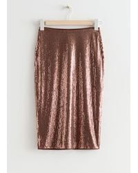 & Other Stories - Sequin Pencil Midi Skirt - Lyst