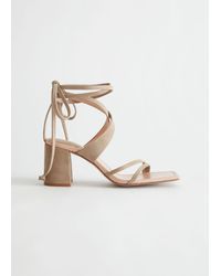 & Other Stories - Block Heel Strappy Leather Sandals - Lyst