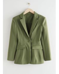 & Other Stories Fitted Single Breasted Blazer - Green