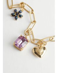& Other Stories Chain Link Pendant Bracelet - Purple