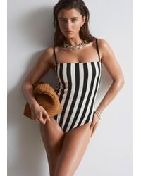 & Other Stories - Square-Neck Striped Swimsuit - Lyst