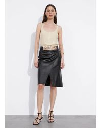 & Other Stories - Slit-detailed Leather Mini Skirt - Lyst