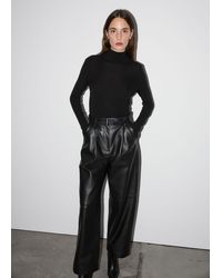 & Other Stories - Wide Leather Trousers - Lyst