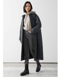 & Other Stories Relaxed Padded Puffer Coat - Grey