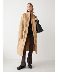 & Other Stories Quilted Coat - Natural