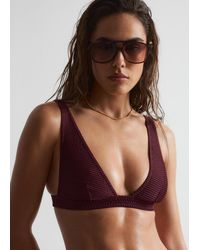 & Other Stories - Textured Triangle Bikini Top - Lyst
