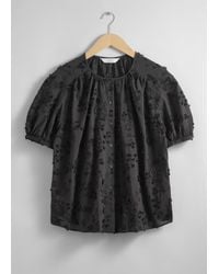& Other Stories - Oversized-Bluse Mit Puffärmeln - Lyst