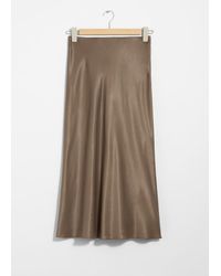& Other Stories - Satin Midi Skirt - Lyst