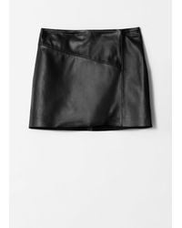 & Other Stories - Raw-Edge Leather Mini Skirt - Lyst