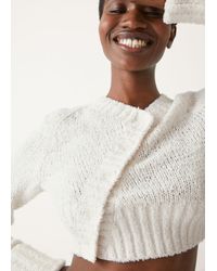 & Other Stories Asymmetric Knit Cardigan - White
