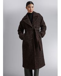 & Other Stories - Belted Single Breasted Wool Coat - Lyst