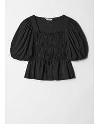 & Other Stories - Smocked Puff-Sleeve Blouse - Lyst