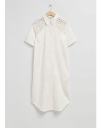 & Other Stories - Relaxed Crocheted Detail Shirt Dress - Lyst