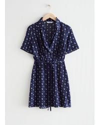 & Other Stories - Printed Collared Mini Dress - Lyst