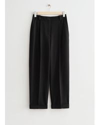 & Other Stories Tapered High Waist Pants - Black