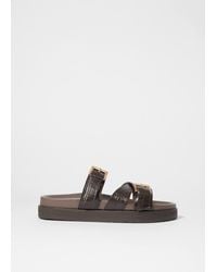 & Other Stories - Cross-Strap Leather Sandals - Lyst