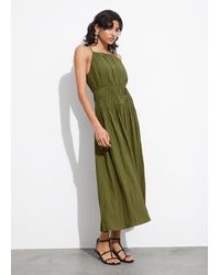 & Other Stories - Shirred Sleeveless Midi Dress - Lyst