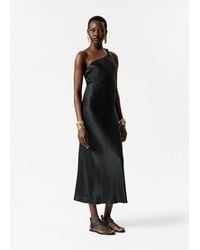 & Other Stories - One-Shoulder Satin Midi Dress - Lyst