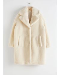 & Other Stories Oversized Faux Shearling Coat - Yellow