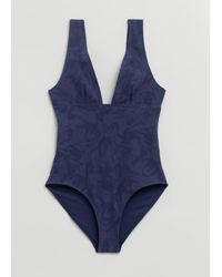 & Other Stories - Tulip Textured V-Cut Swimsuit - Lyst